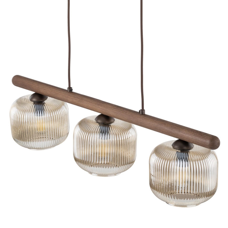 Cable pendant SALVIA 3xE14/10W/230V brown/smoked brown