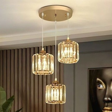 Cable-suspended chandelier BELLA 3xE27/40W/230V gold