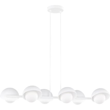 Cable-suspended chandelier BOOM 6xG9/8W/230V white