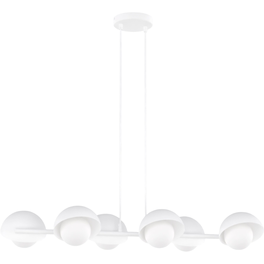 Cable-suspended chandelier BOOM 6xG9/8W/230V white