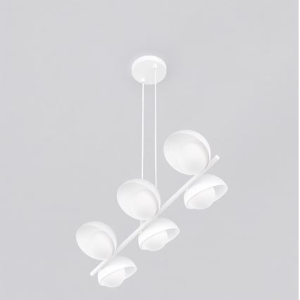 Cable-suspended chandelier BOOM 6xG9/8W/230V white