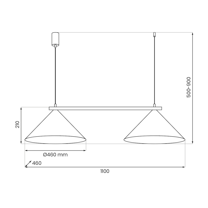 Cable-suspended chandelier CAPITAL 2xGX53/15W/230V copper