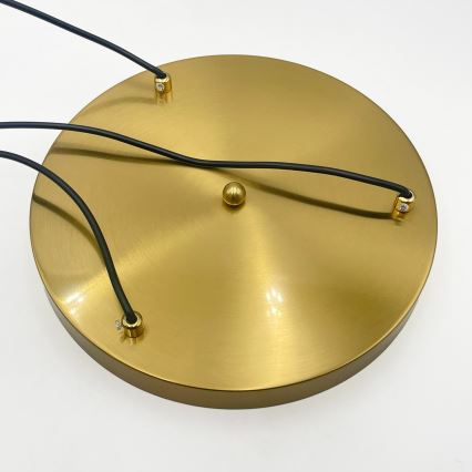 Cable-suspended chandelier CRISTAL 3xE14/15W/230V brass/smoked black