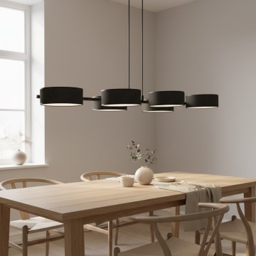 Cable-suspended chandelier DRUMZ 6xE14/10W/230V black