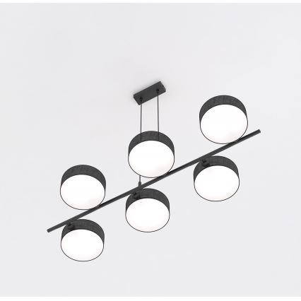 Cable-suspended chandelier DRUMZ 6xE14/10W/230V black