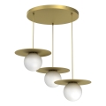 Cable-suspended chandelier FLAT 3xE27/15W/230V gold