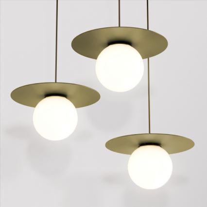 Cable-suspended chandelier FLAT 3xE27/15W/230V gold