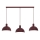 Cable-suspended chandelier HANDA 3xE27/15W/230V burgundy