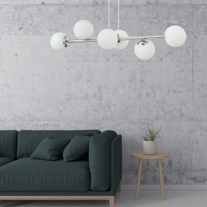 Cable-suspended chandelier MADDIE 6xE14/5W/230V polished chrome