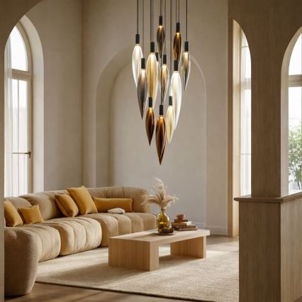 Cable-suspended chandelier NORDIC 11xG9/5W/230V black