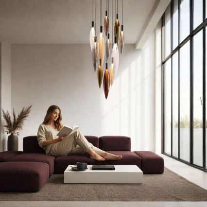 Cable-suspended chandelier NORDIC 11xG9/5W/230V black