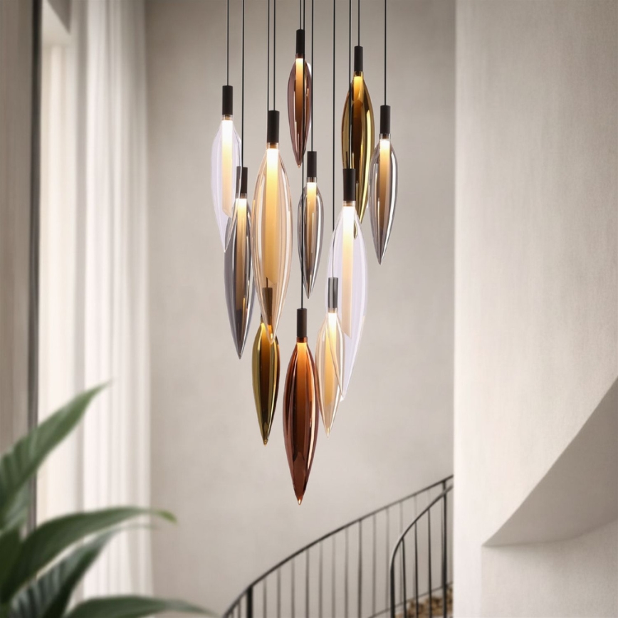 Cable-suspended chandelier NORDIC 11xG9/5W/230V black