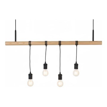Cable-suspended LED chandelier, 4× E27 / 6.5W / 230V / 2500K
