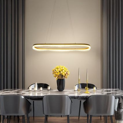 Cable-suspended LED Chandelier LED/45W/230V, Gold