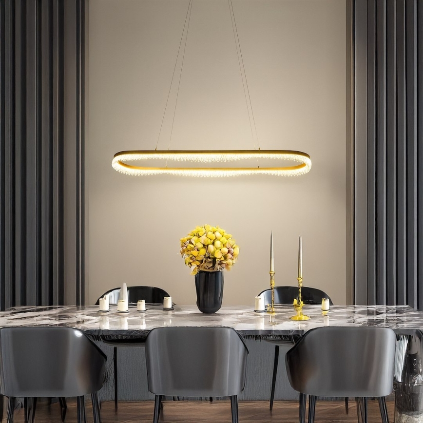 Cable-suspended LED Chandelier LED/45W/230V, Gold