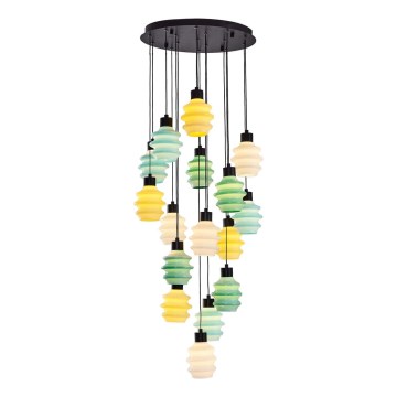Cable-suspended LED pendant CACTUS 16xLED/3,12W/230V 3000K green/yellow/white