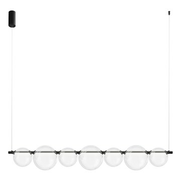 Cable-suspended LED pendant light ATOLA LED/19W/230V black/clear