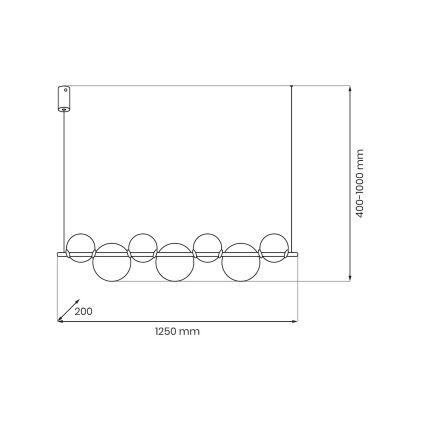 Cable-suspended LED pendant light ATOLA LED/19W/230V black/clear