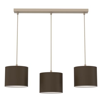 Cable-suspended pendant ARDEN 3xE27/15W/230V beige/brown