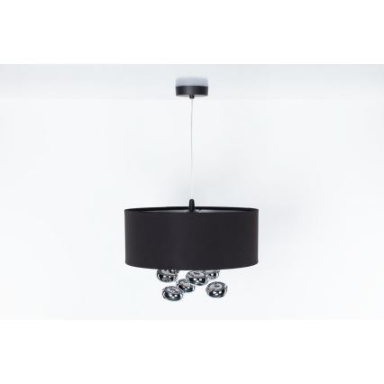 Cable-suspended pendant BUBBLE 1xE27/60W/230V Ø 40 cm black