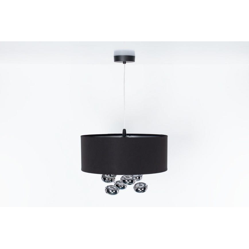 Cable-suspended pendant BUBBLE 1xE27/60W/230V Ø 40 cm black