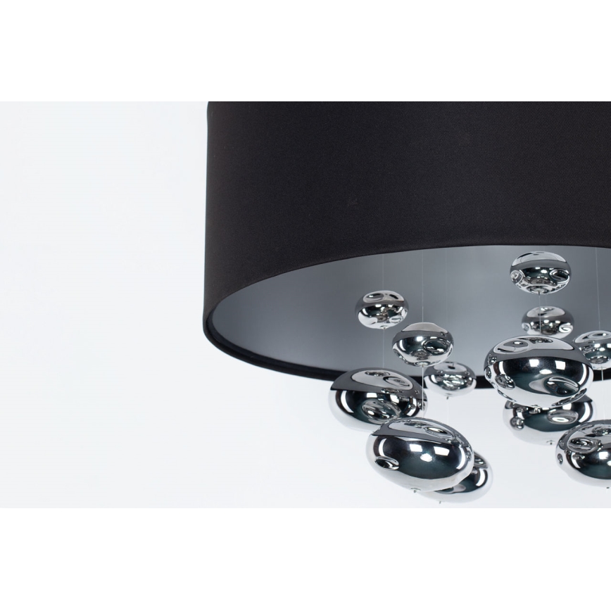 Cable-suspended pendant BUBBLE 1xE27/60W/230V Ø 40 cm black