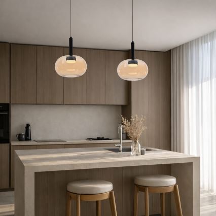 Cable-suspended pendant BUENO 1xGX53/9W/230V Ø 25 cm smoked beige