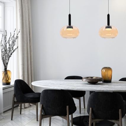 Cable-suspended pendant BUENO 1xGX53/9W/230V Ø 25 cm smoked beige