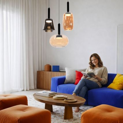 Cable-suspended pendant BUENO 1xGX53/9W/230V Ø 25 cm smoked beige