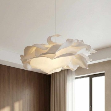 Cable-suspended pendant CLOUDY 1xE27/40W/230V Ø 58 cm white