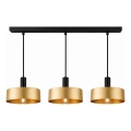 Cable-suspended pendant HAKI 3xE27/60W/230V gold/black