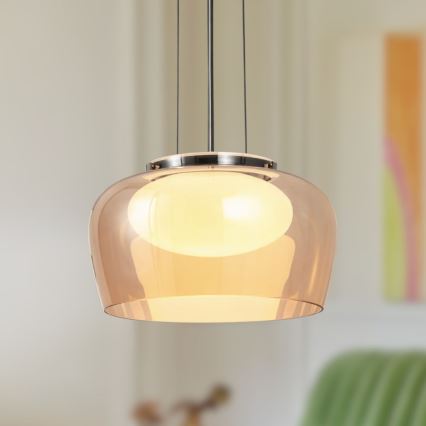 Cable-suspended pendant INSIEME 1xGX53/10W/230V, Ø 35 cm, smoky beige