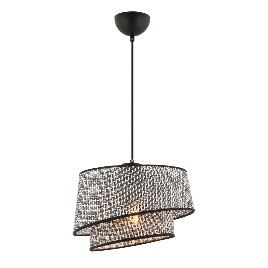 Cable-suspended pendant lamp BARETTE 1xE27/60W/230V grey/black