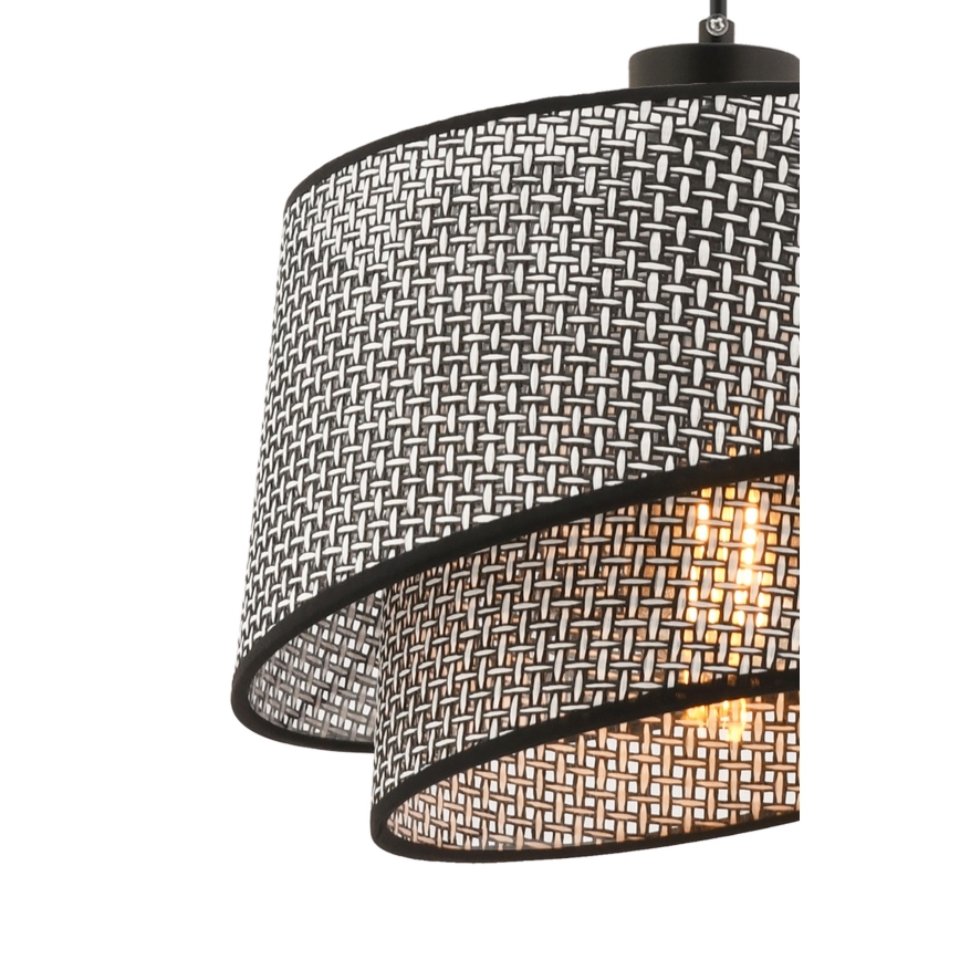 Cable-suspended pendant lamp BARETTE 1xE27/60W/230V grey/black