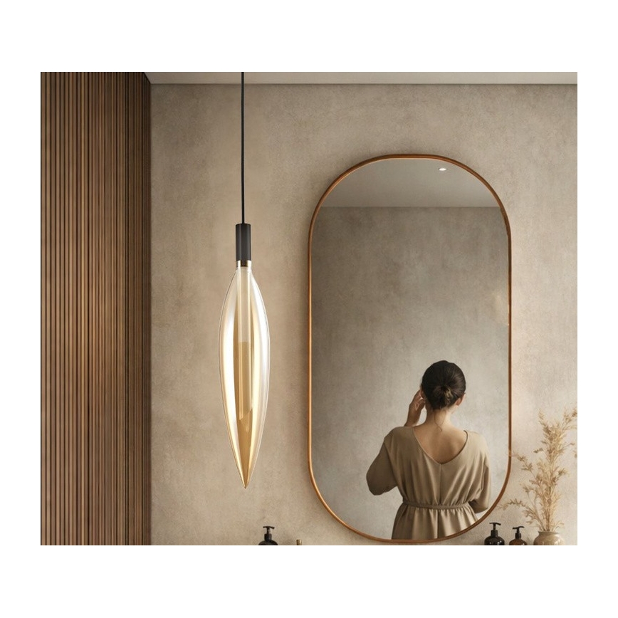 Cable-suspended pendant lamp NORDIC 1xG9/5W/230V black/smoky beige