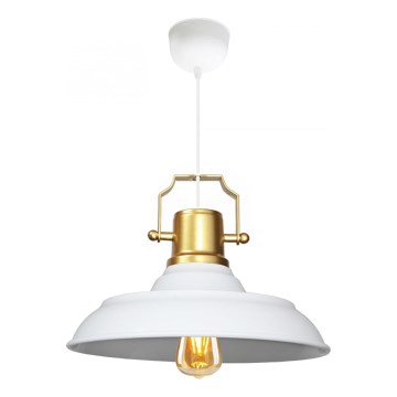 Cable-suspended pendant light AYD 1xE27/40W/230V white/gold