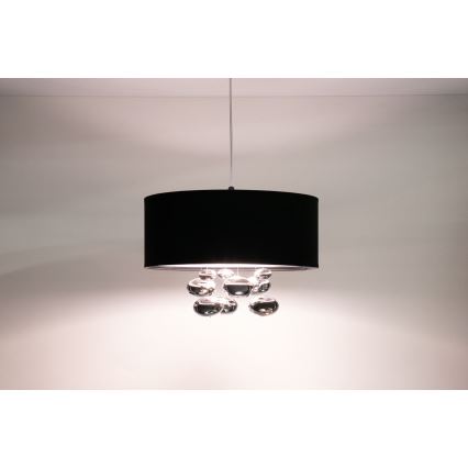 Cable-suspended pendant light BUBBLE 1xE27/60W/230V, Ø 50 cm, black