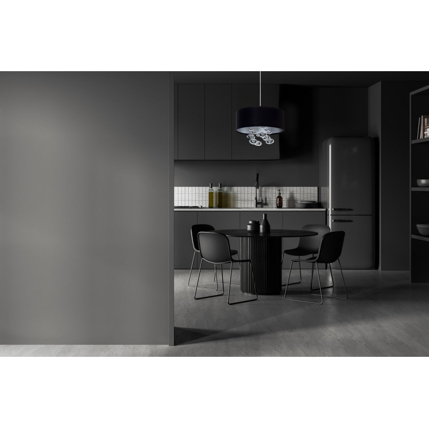 Cable-suspended pendant light BUBBLE 1xE27/60W/230V, Ø 50 cm, black