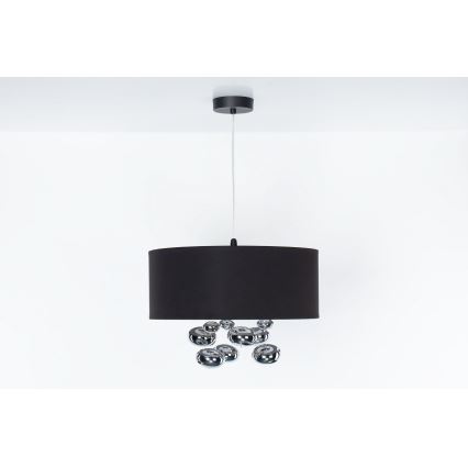 Cable-suspended pendant light BUBBLE 1xE27/60W/230V, Ø 50 cm, black