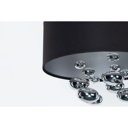 Cable-suspended pendant light BUBBLE 1xE27/60W/230V, Ø 50 cm, black