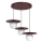 Cable-suspended pendant light FLAT 3xE27/15W/230V burgundy