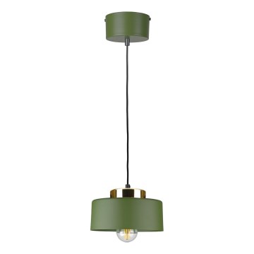 Cable-suspended pendant light IGNIA 1xE27/60W/230V green/gold