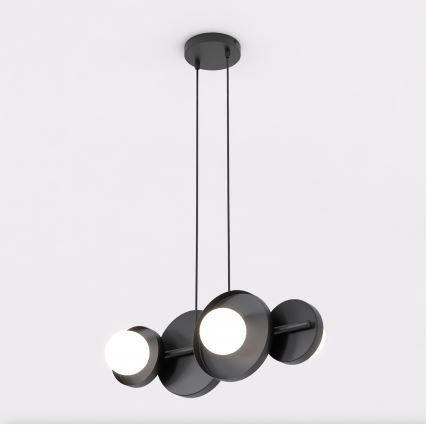 Cable-suspended pendant light MODEL 4xG9/8W/230V black