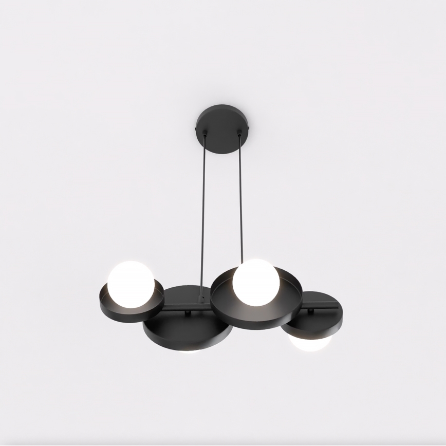 Cable-suspended pendant light MODEL 4xG9/8W/230V black