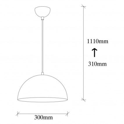 Cable-suspended pendant light SIVANI 1xE27/40W/230V Ø 30 cm black/copper