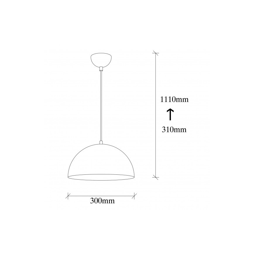 Cable-suspended pendant light SIVANI 1xE27/40W/230V Ø 30 cm black/copper