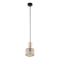 Cable-suspended pendant light SOPHIA 1xE14/10W/230V black/smoky beige