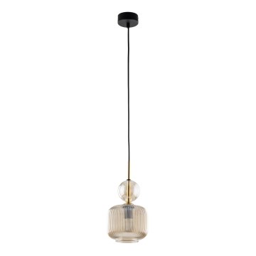Cable-suspended pendant light SOPHIA 1xE14/10W/230V black/smoky beige