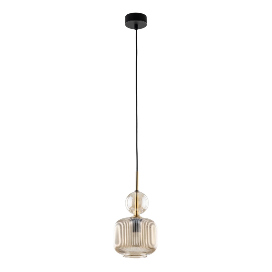 Cable-suspended pendant light SOPHIA 1xE14/10W/230V black/smoky beige
