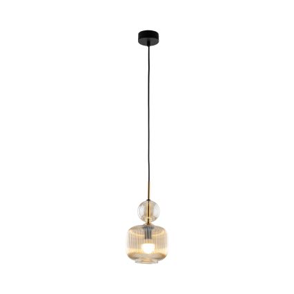 Cable-suspended pendant light SOPHIA 1xE14/10W/230V black/smoky beige